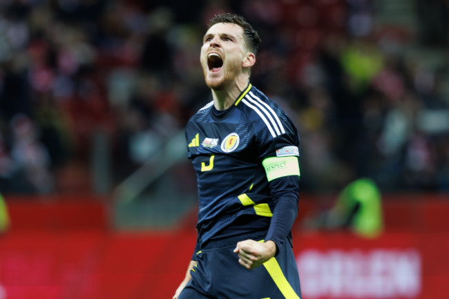 Binasa ng kapitan ng Scotland na si Andy Robertson ang emosyonal na liham ni Rute Cardoso, asawa ni Diogo Jota