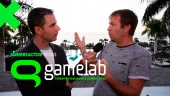 Discussing procedural narrative, beautiful art and distopyan worlds with Yoan Fanise at Gamelab Tenerife